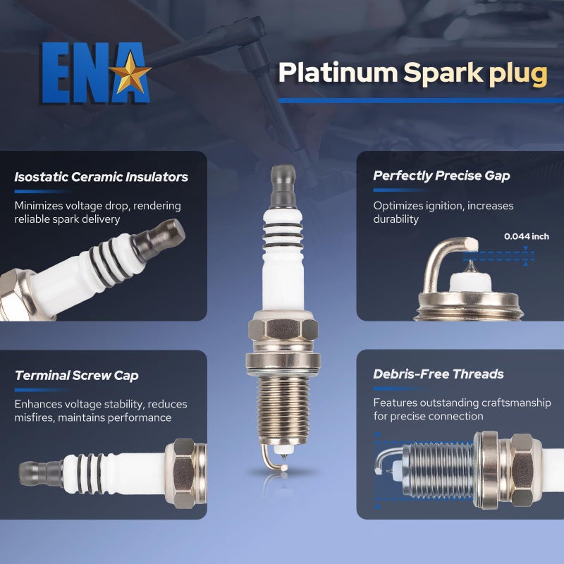 ENA Set of 6 Ignition Coil Pack with Spark Plug 3.5L V6 2001 2002 2003 2004 2005 2006 2007 2008 Compatible with Acura Honda Saturn MDX Pilot Vue Ridgeline Coils Plugs for UF400 C1460 4503 PK16TT - Image 5